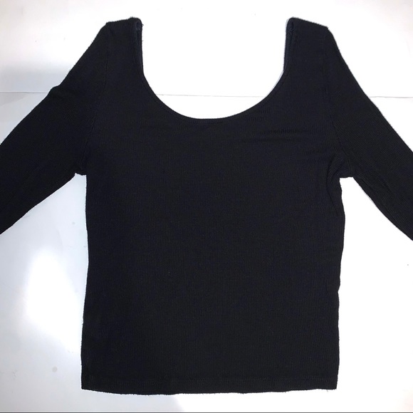 Long sleeve black crop top - Picture 2 of 2